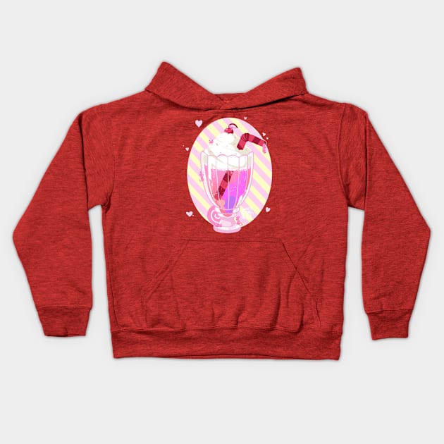 Milkshake Kittens Kids Hoodie by Binoftrash